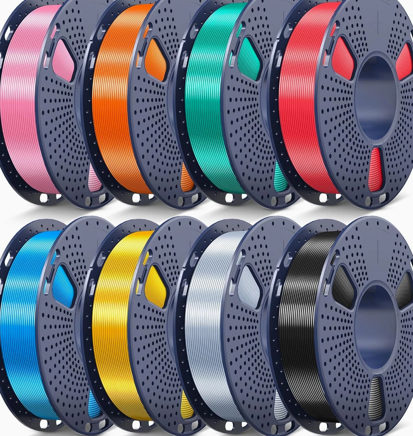 Silk PLA Filament Bundle 1.75Mm, Silk 3D Printer Filament Multicolor, Individual