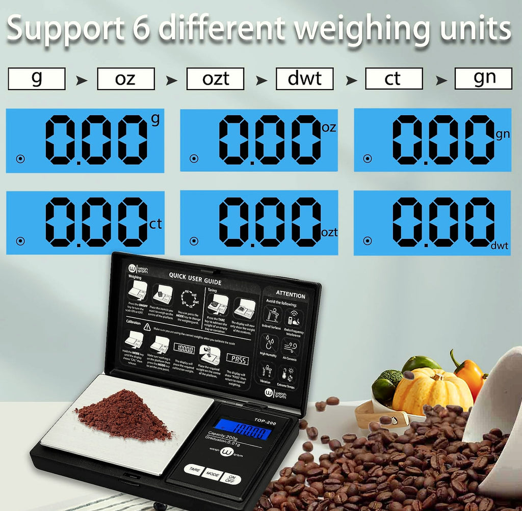 Weigh Gram 200g Digital Pocket Scale with 0.01g Accuracy