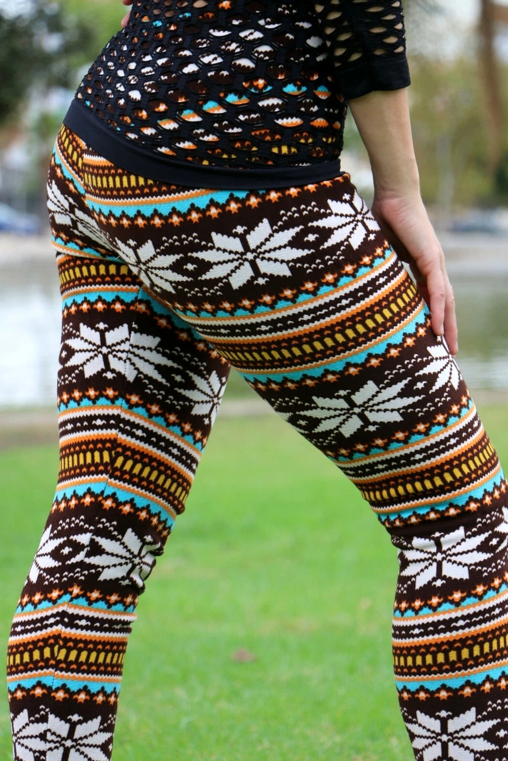 Women's Print Winter Thick Warm Fleece Lined Stretchy Leggings Pants