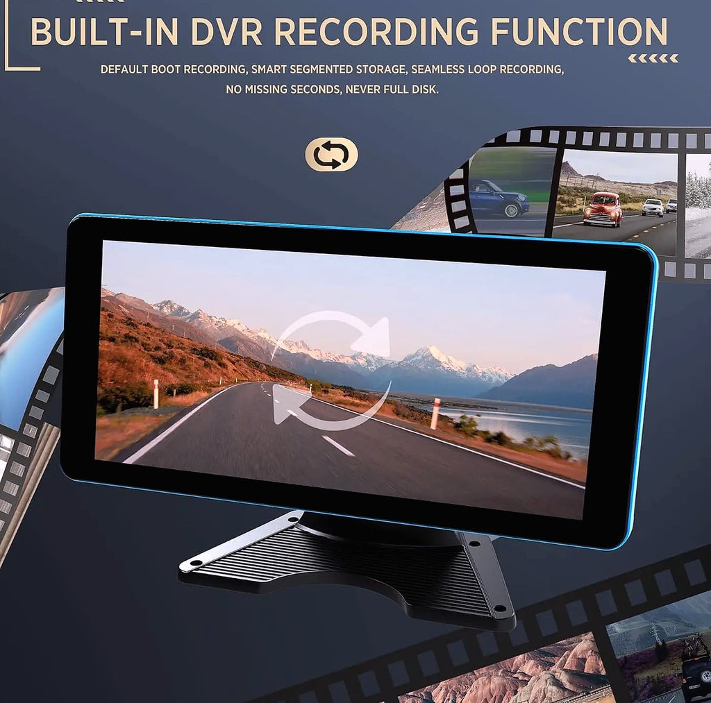4K Quad Split Dash Cam System with 4 AHD Cameras for RV Truck