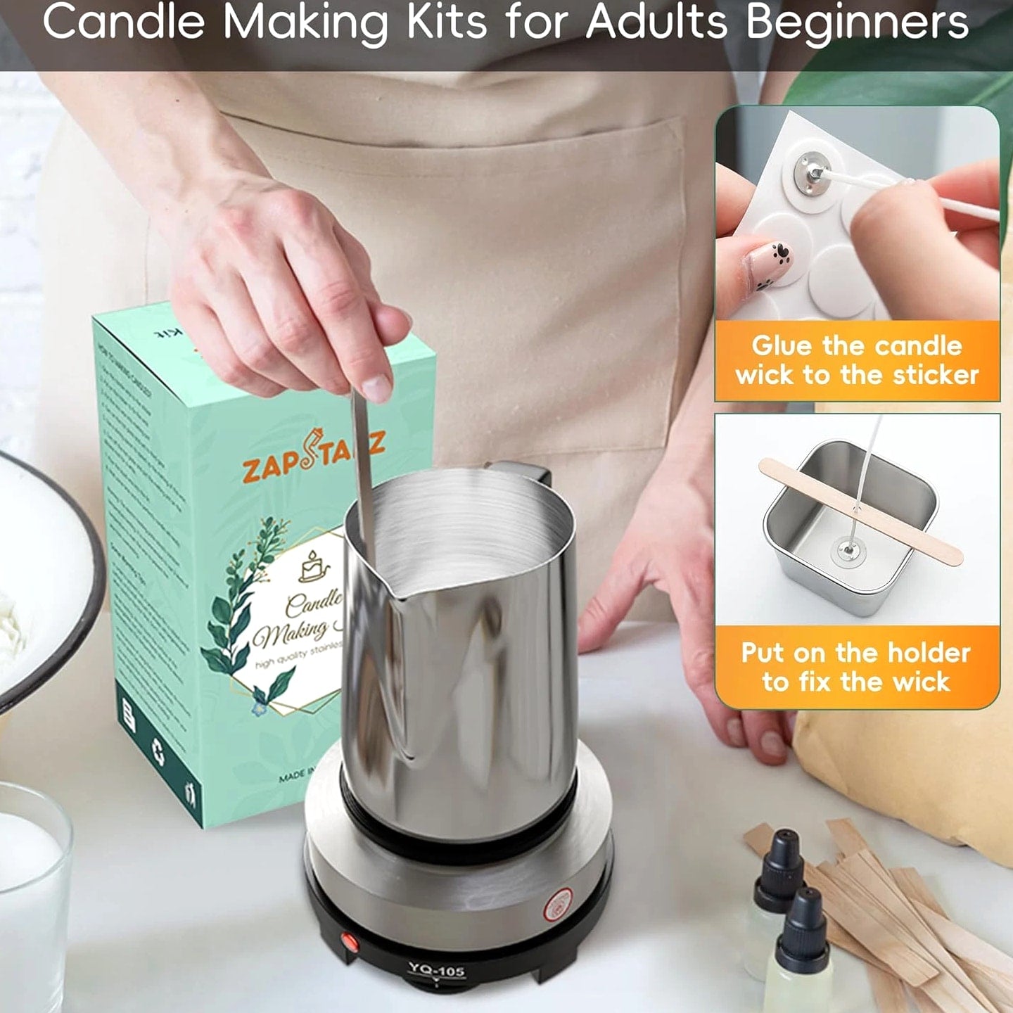 Candle Making Kit with Hot Plate, Candle Making Supplies for Beginners Adults, W...