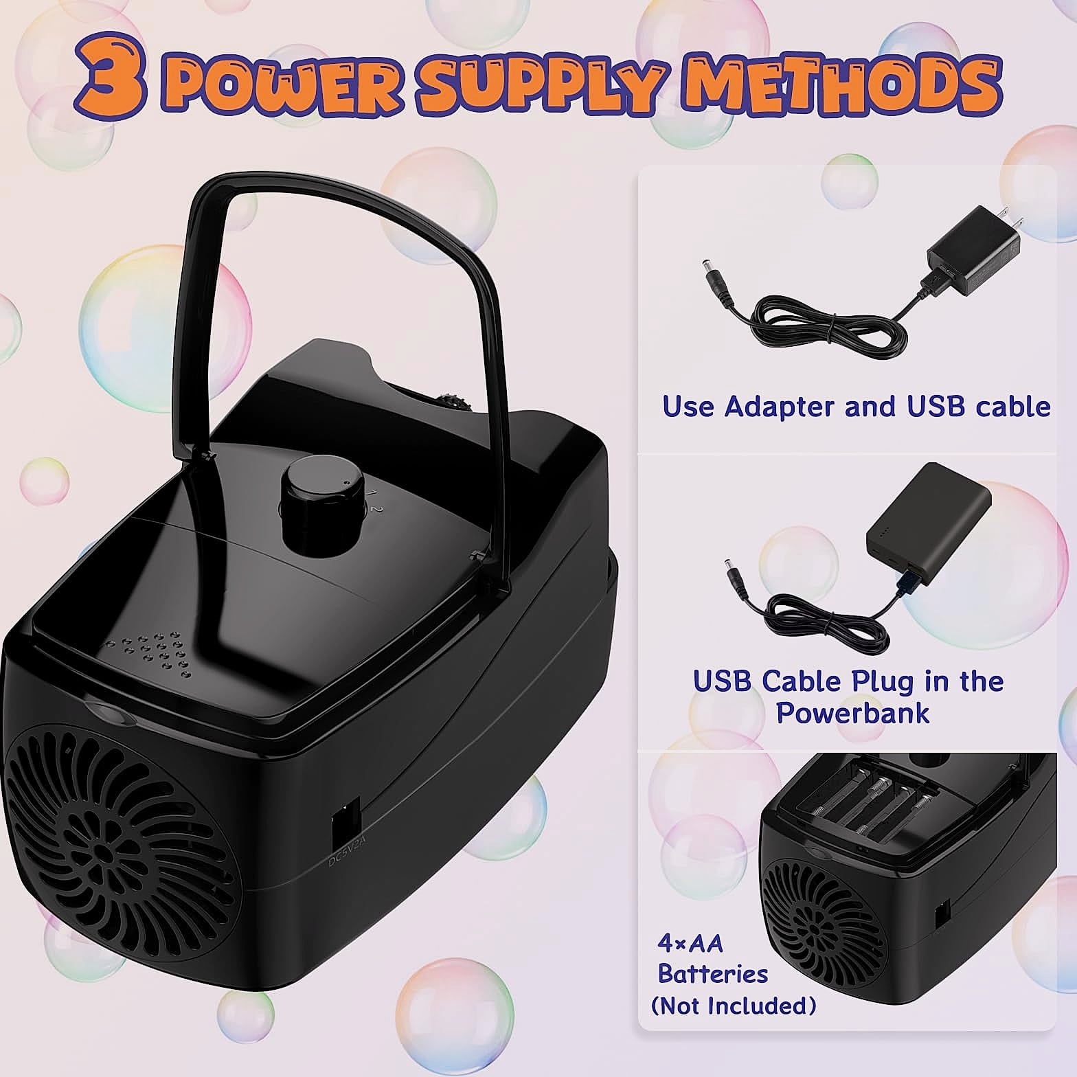 Sizonjoy Automatic Bubble Machine with 6 Wands, 18000+ Bubbles/Min