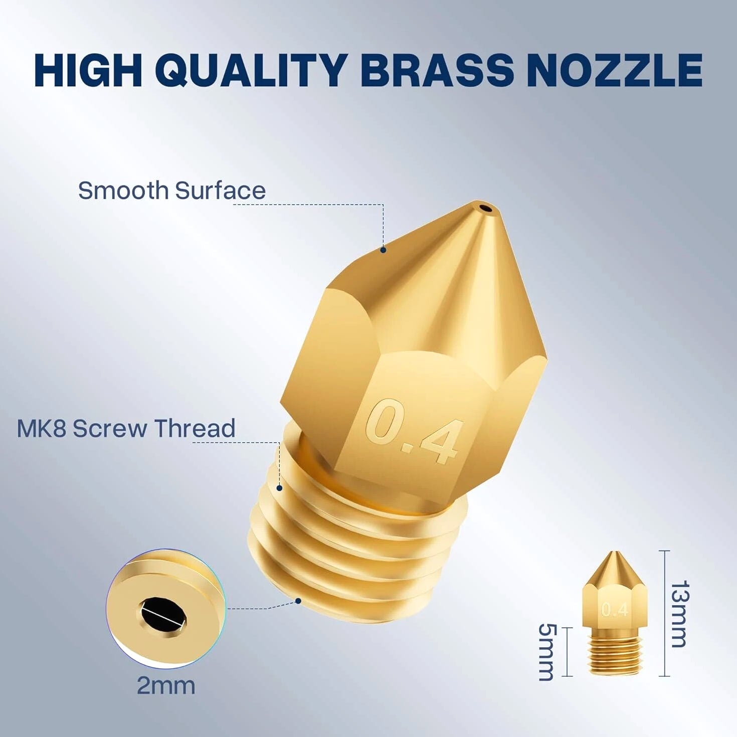 ELEGOO 26-Piece Nozzles Multi-Size 3D Printer Brass Hotend Nozzles Neptune 3 Series