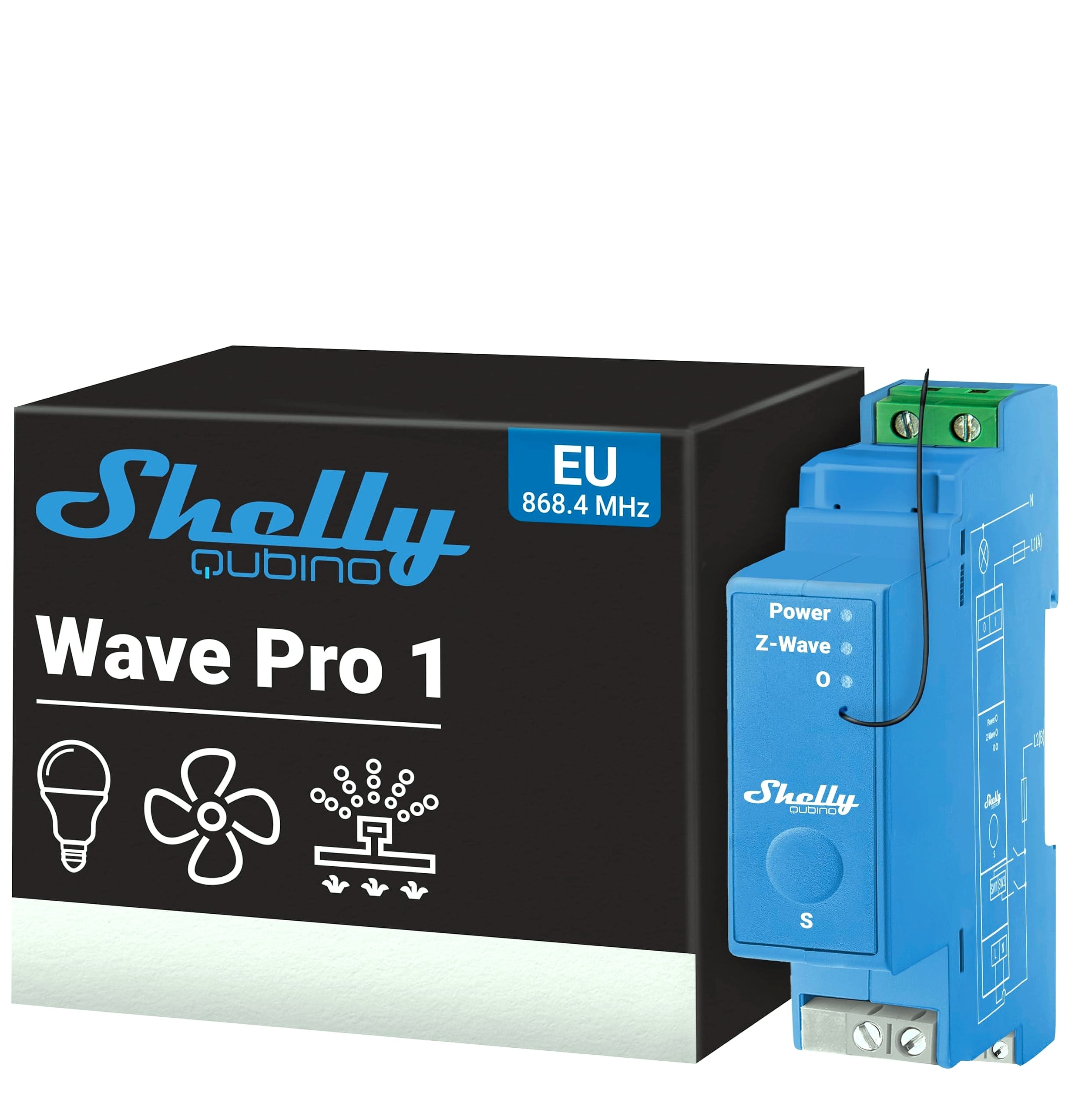 Shelly Wave Pro 2PM Z-Wave Smart Switch DIN Rail Relay