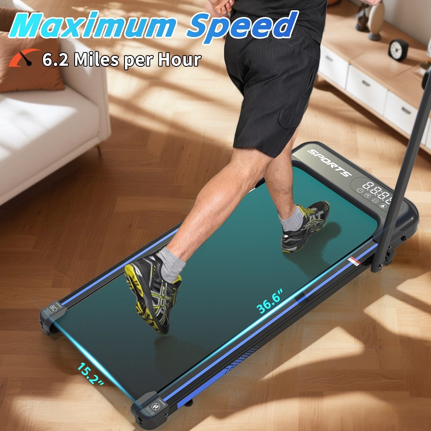 3-in-1 Under Desk Treadmill with Incline Walking and Jogging Machine for Home Office