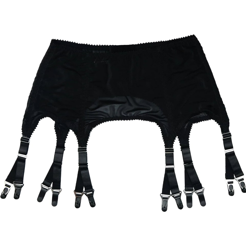 Luxallacki Stretchy Mesh Garter Belt with 6 Adjustable Y-straps and 12 Buckles