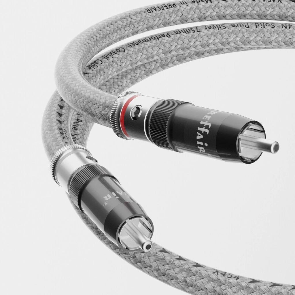 Pair 5N Pure Solid Silver RCA to RCA Cable HiFi Audio Cable Interconnect Line