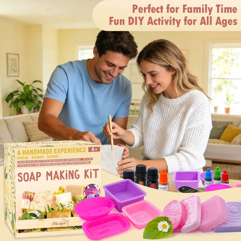 Soap Making Kit for Adults - Melt and Pour Supplies with Shea Butter