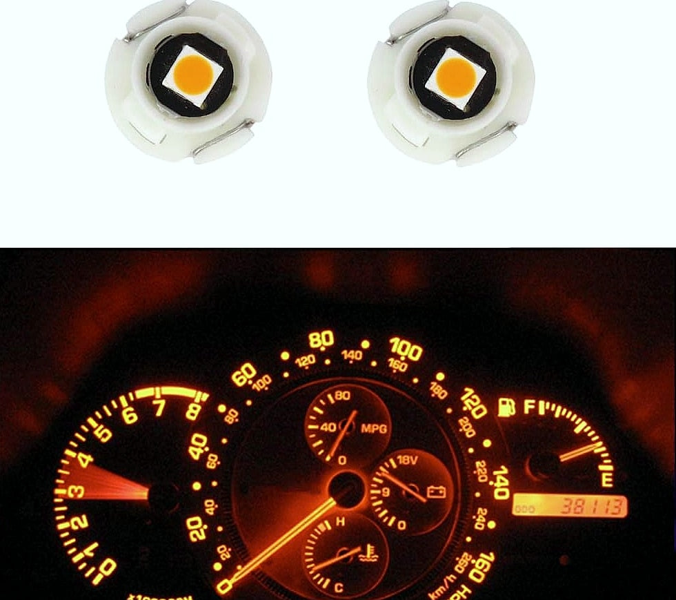 WLJH 10x Yellow T4.7/T5 Neo Wedge 3030 SMD LED Dashboard Bulbs