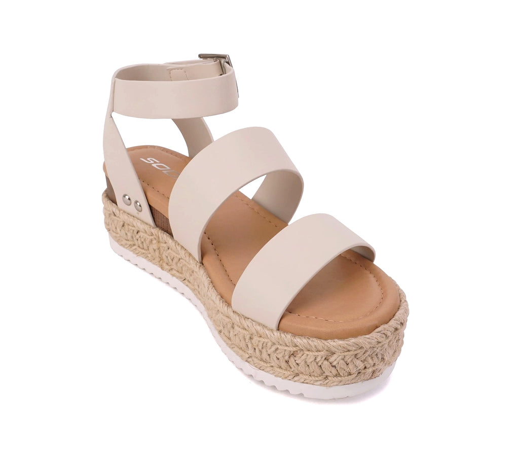 Soda Twice Women's Multi Strap Espadrille Wedge Sandal