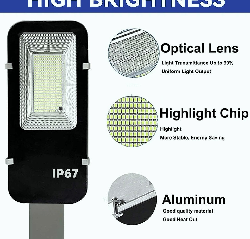 8000mAh Solar Street Light with 281 LEDs Dusk to Dawn