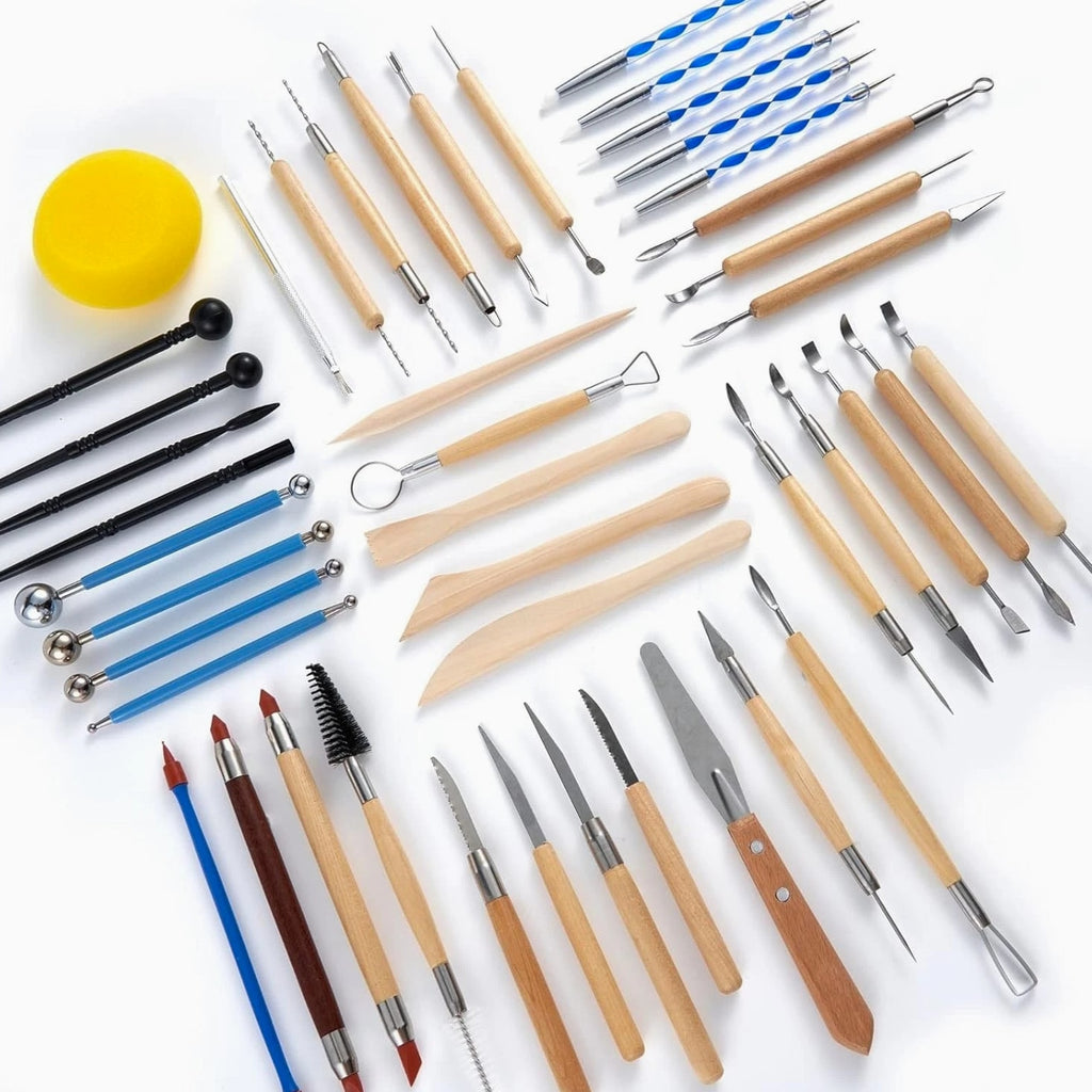 44-Piece Pottery Tools Set with Carrying Case