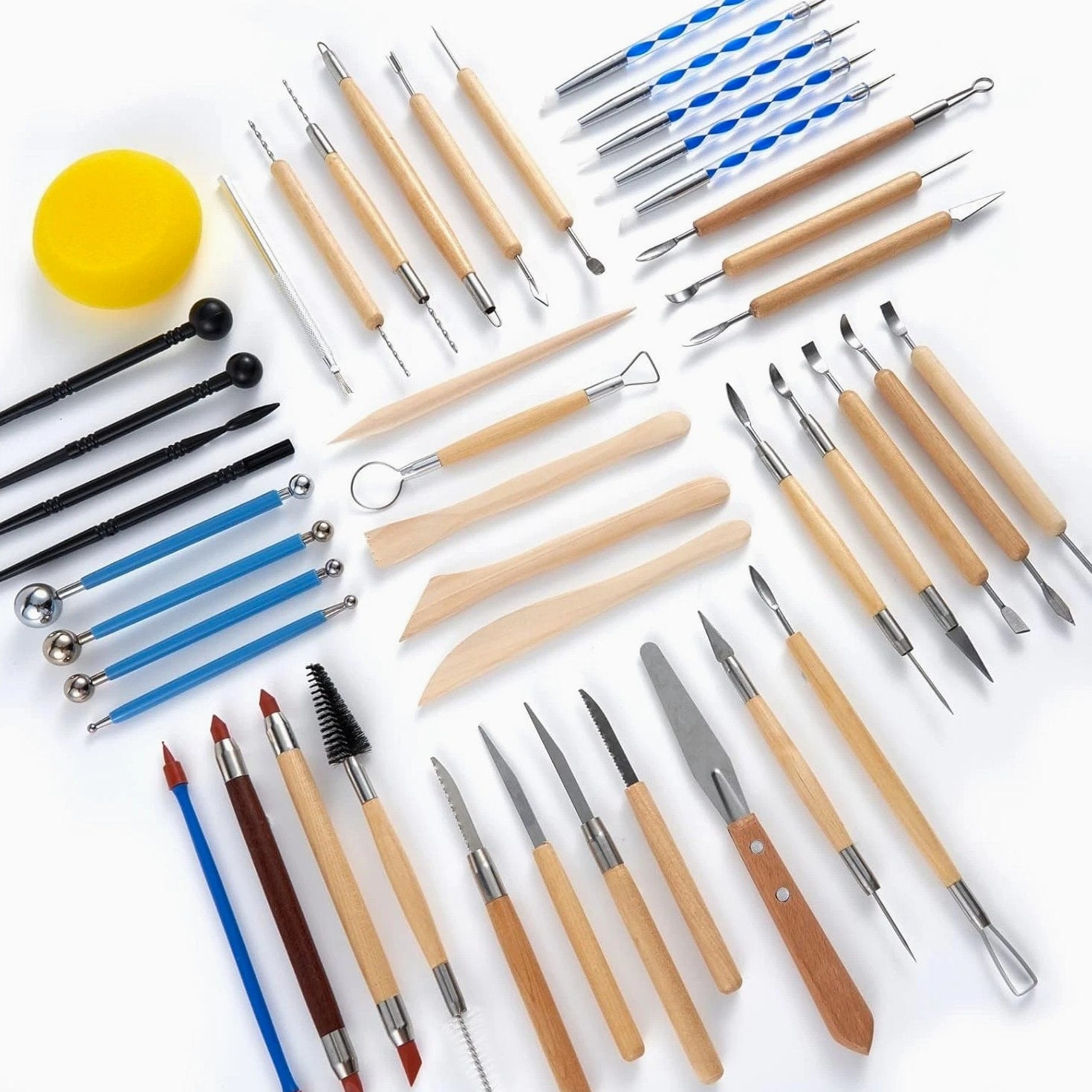 44-Piece Pottery Tools Set with Carrying Case